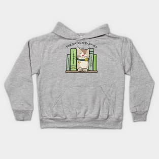 Lose Yourself in Books Library Cat Kids Hoodie